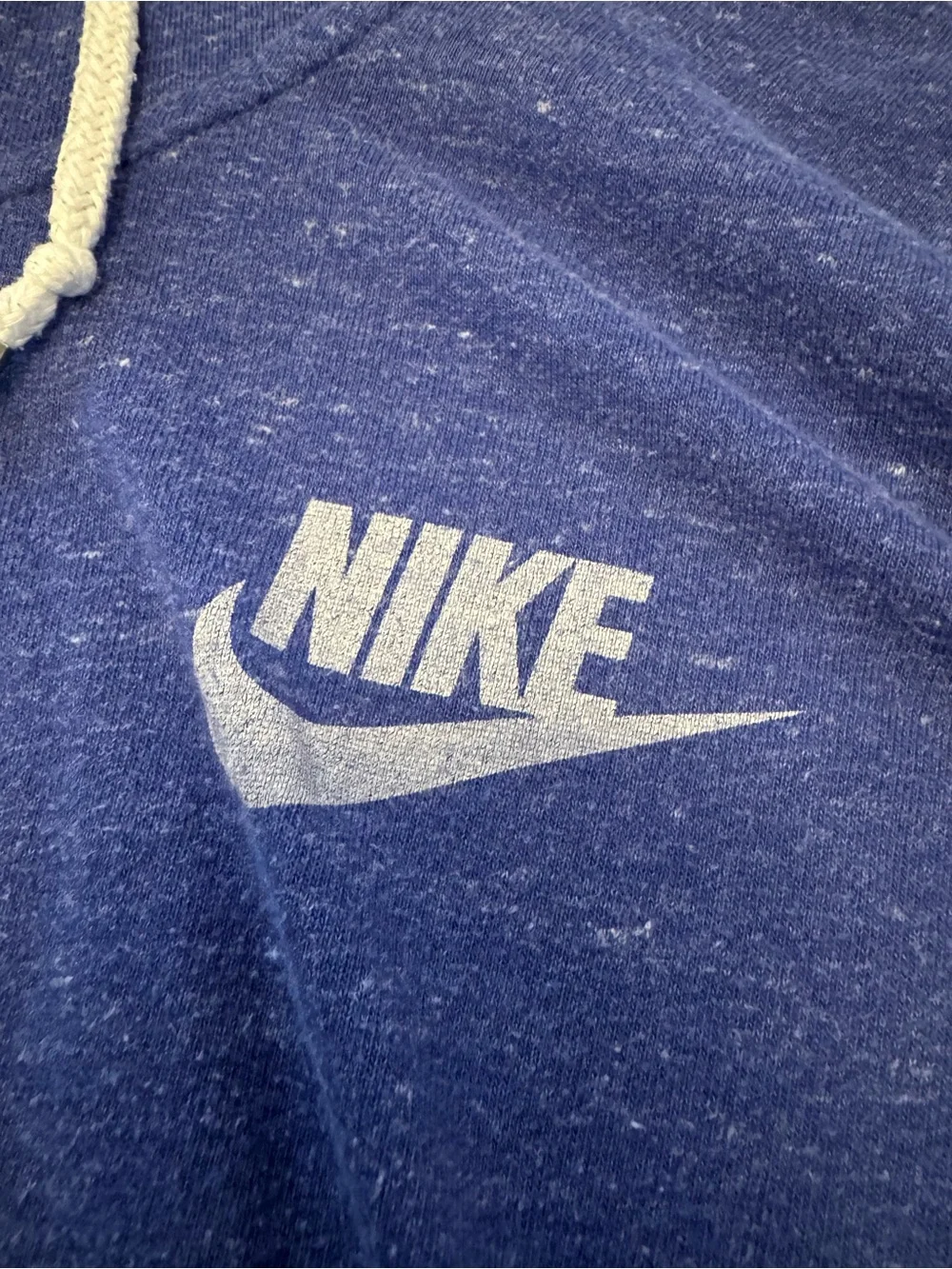 Nike Gym Vintage Full Zip Hoodie Blue Heathered Lightweight Size M